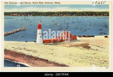 Old Scituate Light House, Sand Hills, Scituate, Mass. , Fari, Tichnor Brothers Collection, cartoline degli Stati Uniti Foto Stock