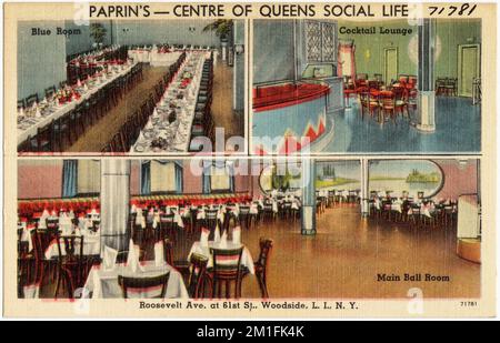 Pabrin's -- centro della vita sociale delle Regine. Roosevelt Ave. A 61st St., Woodside, L. I., N. Y., ristoranti, Tichnor Brothers Collection, cartoline degli Stati Uniti Foto Stock