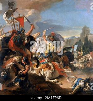 La Battaglia di Vercellae di Giovanni Battista Tiepolo (1696-1770), olio su tela, 1725-29 Foto Stock