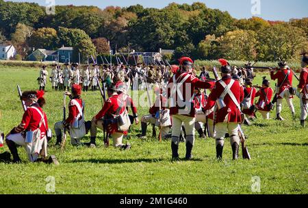 Reenactment della Guerra rivoluzionaria Newbury, ma, ottobre 2022 Foto Stock