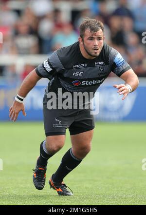 Foto del file datata 02-09-2018 di George McGuigan di Newcastle Falcon. Gloucester ha firmato Newcastle Hooker e membro della squadra di formazione inglese George McGuigan. Data di emissione: Lunedì 12 dicembre 2022. Foto Stock