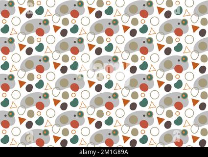 Motivo elegante e senza cuciture in tonalità terrose: Linee vettoriali e spot Illustrazione Vettoriale