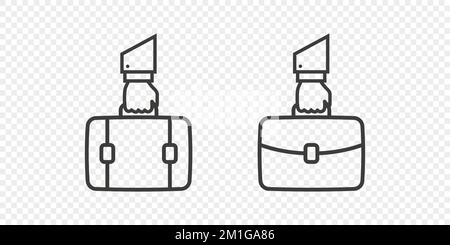 Stile lineare valigia. Raccolta icone valigetta. Borse portadocumenti di stile moderno. Icone aziendali. Illustrazione vettoriale Illustrazione Vettoriale