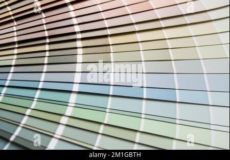 Campioni di vernice colori campitura, design d'interni. Sfondo astratto, spazio di copia. Carta da parati multicolore. Foto Stock