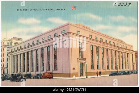 Ufficio postale degli Stati Uniti, South Bend, Indiana, uffici postali, Tichnor Brothers Collection, Cartoline degli Stati Uniti Foto Stock