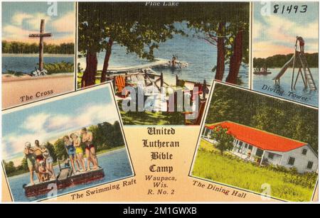 United Lutheran Bible Camp, Waupaca, Wis., R. No. 2 , Religious facilities, Tichnor Brothers Collection, cartoline degli Stati Uniti Foto Stock