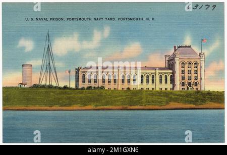 STATI UNITI Prigione navale. Portsmouth Navy Yard, Portsmouth, N.H. , Strutture militari, Tichnor Brothers Collection, cartoline degli Stati Uniti Foto Stock