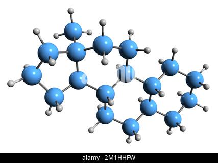 3D immagine della formula scheletrica di Estrane - struttura chimica molecolare del derivato steroideo C18 isolato su sfondo bianco Foto Stock