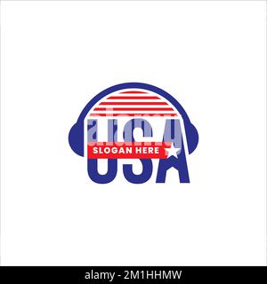 Logo Made in USA, etichette e badge vettoriali su sfondo bianco Illustrazione Vettoriale