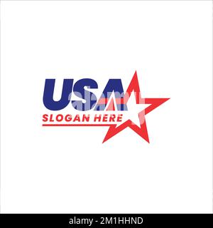 Logo Made in USA, etichette e badge vettoriali su sfondo bianco Illustrazione Vettoriale
