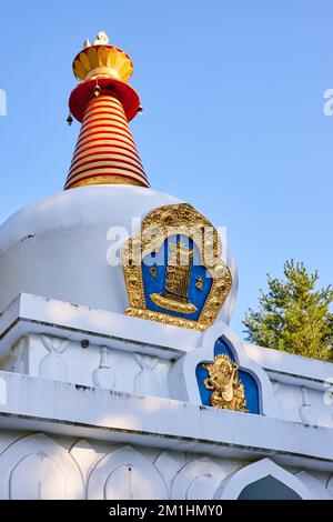 Chorten dettaglio del monumento per il Centro Culturale Buddista Tibetano Mongoliano Foto Stock