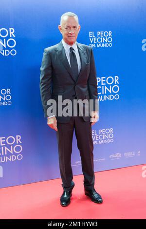 Madrid, Spagna. 12th Dec, 2022. L'attore STATUNITENSE Tom Hanks partecipa alla prima di 'El Peor Vecino del Mundo' al Cine Capitol di Madrid. (Foto di Atilano Garcia/SOPA Images/Sipa USA) Credit: Sipa USA/Alamy Live News Foto Stock