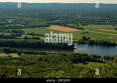 Vista dal Monte Holyoke allo Skinner state Park nel Massachusetts Foto Stock