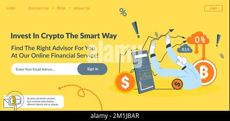 Investite in crypto Smart Way, il giusto consulente web Illustrazione Vettoriale