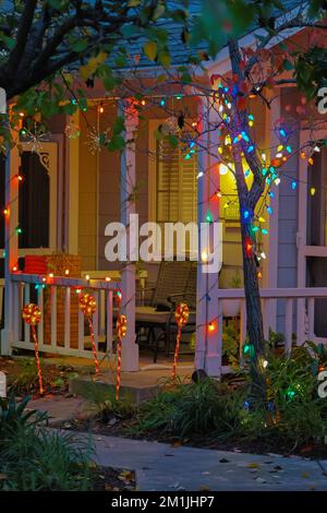 Luci di Natale a Carpinteria California Foto Stock