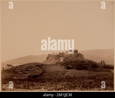 Acropoli e Areopago (collina di Mar), fortificazioni, siti archeologici, templi greci, colline. Collezione Nicholas Catsimpoolas Foto Stock
