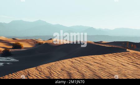 Mesquite Flat dune di sabbia, il Parco Nazionale della Valle della Morte, California Foto Stock