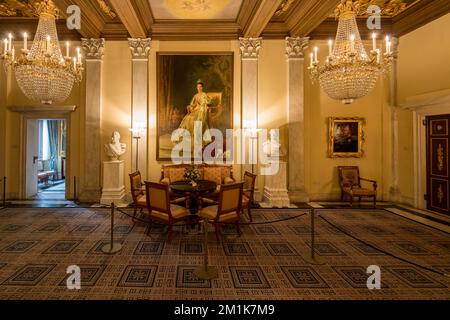 L'ufficio del re nel Palazzo reale di Amsterdam, Paesi Bassi Foto Stock