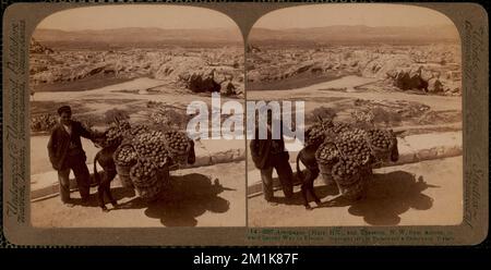 Areopagus (collina di Marte), e Teseion, N.W. da Atene verso Via Sacra per Eleusis , templi greci, siti archeologici, colline, Efaisteion Atene, Grecia. Collezione Nicholas Catsimpoolas Foto Stock