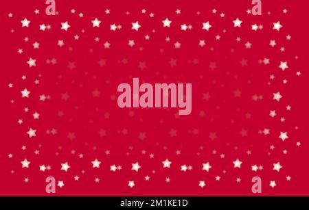 Varie stelle su sfondo rosso - cornice e spazio di copia - illustrazione digitale. Foto Stock