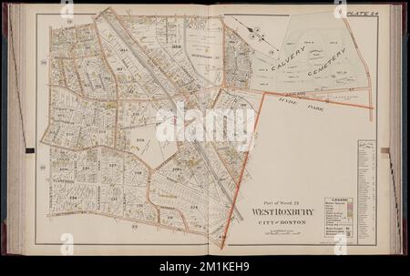 Atlante di Dorchester, West Roxbury e Brighton, città di Boston : Plate 24 , Real Property, Massachusetts, Boston, Mappe, Proprietari terrieri, Massachusetts, Boston, Mappe, Roslindale Boston, S. Messa, Mappe Norman B. Leventhal Map Center Collection Foto Stock