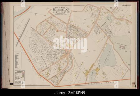 Atlante di Dorchester, West Roxbury e Brighton, città di Boston : Plate 39 , Real Property, Massachusetts, Boston, Mappe, Proprietari terrieri, Massachusetts, Boston, Mappe, Brighton Boston, S. Messa, Mappe Norman B. Leventhal Map Center Collection Foto Stock