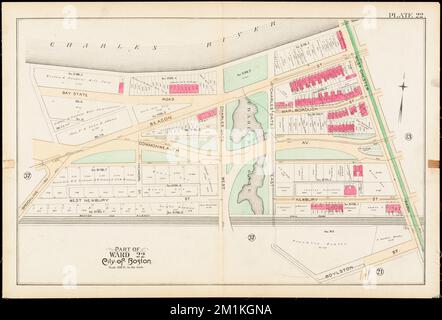 Atlante della città di Boston : City proper e Roxbury : Plate 22 , Boston Mass., Mappe, Real Property, Massachusetts, Boston, Mappe, proprietari terrieri, Massachusetts, Boston, Mappe, Fenway Boston, Mass., Mappe Norman B. Leventhal Map Center Collection Foto Stock