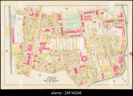 Atlante della città di Boston : City proper e Roxbury : Plate 24 , Boston Mass., Mappe, Real Property, Massachusetts, Boston, Mappe, proprietari terrieri, Massachusetts, Boston, Maps, Roxbury Boston, Mass., Maps Norman B. Leventhal Map Center Collection Foto Stock