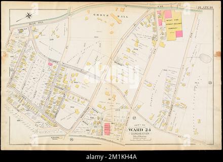 Atlante della città di Boston : Dorchester, Mass. Plate 14 , Boston Mass., Mappe, Real Property, Massachusetts, Boston, Mappe, proprietari terrieri, Massachusetts, Boston, Maps, Roxbury Boston, Mass., Maps Norman B. Leventhal Map Center Collection Foto Stock