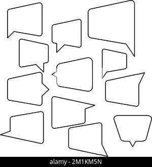 Gruppo di bolle vocali con contorno in vettore eps per qualsiasi disegno Illustrazione Vettoriale
