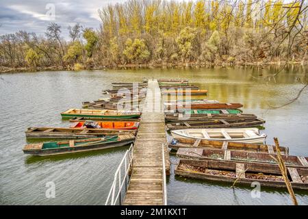 Martely, pittoresco villaggio sul Tisza, Ungheria Foto Stock