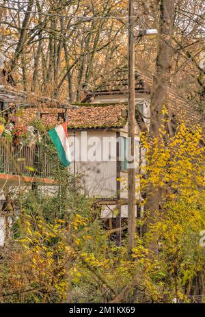 Martely, pittoresco villaggio sul Tisza, Ungheria Foto Stock