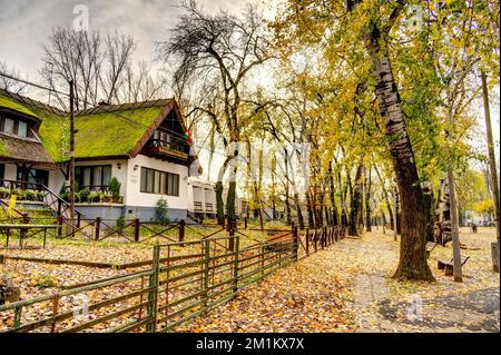 Martely, pittoresco villaggio sul Tisza, Ungheria Foto Stock