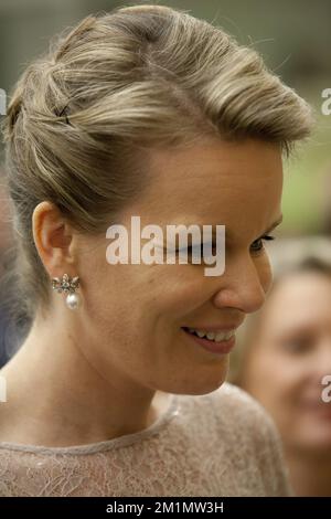 20120612 - TOKYO, GIAPPONE: Principessa Mathilde del Belgio, nella foto, durante un ricevimento presso l'Ambasciata del Belgio a Tokyo, il terzo giorno della missione economica in Giappone, martedì 12 giugno 2012. PISCINA FOTOGRAFICA BELGA Foto Stock