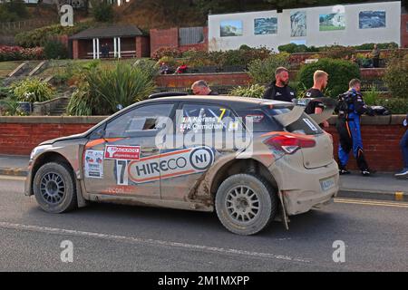 Vincitore auto 7, Alan Carmichael Ballymena, Arthur Kierons Monaghan, Stage a Filey 24th settembre 2022, Yorkshire Trackrod Motor Club Rally, Inghilterra, Regno Unito Foto Stock