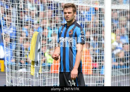 20120714 - BRUGGE, BELGIO: Club's Jim Larsen nella foto durante la amichevole partita di calcio Club Brugge vs campione tedesco Borussia Dortmund al Brugse Metten, a Brugge, sabato 14 luglio 2012. FOTO DI BELGA BRUNO FAHY Foto Stock