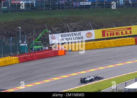 20120901 - BRUXELLES, BELGIO: L'immagine mostra le sessioni di qualificazione in vista del Gran Premio del Belgio F1, a Spa-Francorchamps, sabato 01 settembre 2012. Il Gran Premio di Formula uno di Spa-Francorchamps si svolge questo fine settimana, dal 31 agosto al 02 settembre. FOTO DI BELGA BRUNO FAHY Foto Stock