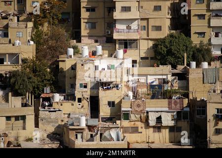 Immagini ravvicinate degli edifici di Amman, Giordania. Foto Stock