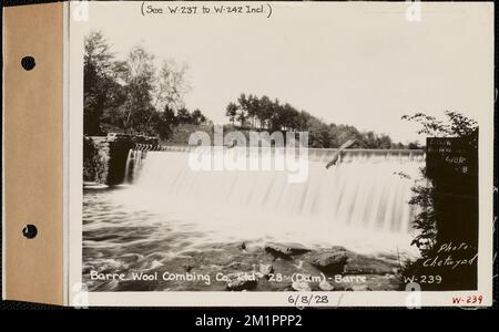 Barre Wool Combing Co.. Ltd., 28, Dam, barre, Mass., 8 giugno 1928 , stazioni di ruscello, acquedotto, immobiliare, fiumi, dighe idroelettriche, spartiacque condizioni sanitarie Foto Stock