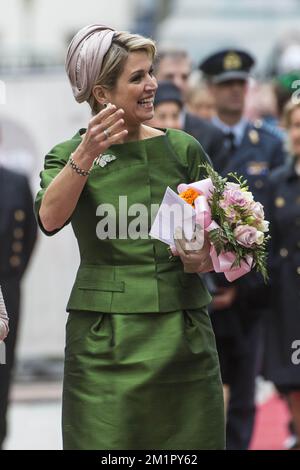 20130524 - LUSSEMBURGO, LUSSEMBURGO: La regina Maxima dei Paesi Bassi, nella foto della prima visita straniera della coppia reale olandese in Lussemburgo, venerdì 24 maggio 2013. FOTO DI BELGA NICOLAS LAMBERT Foto Stock