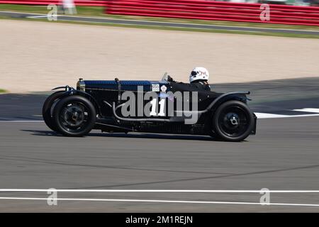 Gregor Fisken, Patrick Blakeney-Edwards, Frazer Nash TT replica Super Sport, MRL Pre-War Sports Cars ‘BRDC 500’, una gara di 40 minuti con la possibilità di Foto Stock