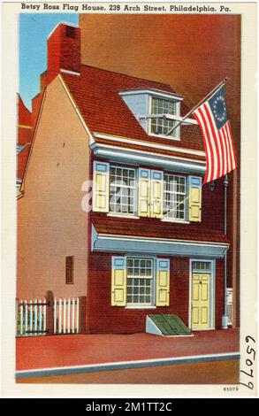 Betsy Ross Flag House, 239 Arch Street, Philadelphia, Pa. , Case, edifici storici, Tichnor Brothers Collection, cartoline degli Stati Uniti Foto Stock