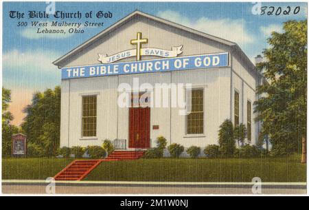 La Bibbia Chiesa di Dio, 500 West Mulberry Street, Libano, Ohio , Chiese, Tichnor Brothers Collection, Cartoline degli Stati Uniti Foto Stock