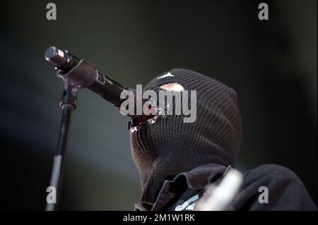 La band americana Fall out Boy si esibisce presso l'Heineken Music Hall di Amsterdam, Olanda. Foto Stock