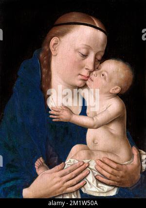 Virgin and Child del primo pittore olandese, Dieric bouts (1415-1475), olio su legno, 1455-60 Foto Stock