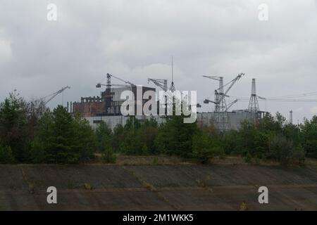 Cernobyl ha abbandonato i reattori 5th e 6th del sito disastroso della centrale nucleare di cernobyl Foto Stock