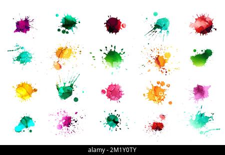 Una serie di macchie colorate di acquerello. Illustrazione vettoriale Illustrazione Vettoriale