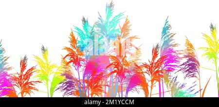 Canne colorate in acquerello su sfondo bianco. Illustrazione vettoriale Illustrazione Vettoriale