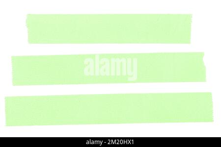 Set di nastro adesivo verde bianco isolato su sfondo bianco. Modello mock up Foto Stock