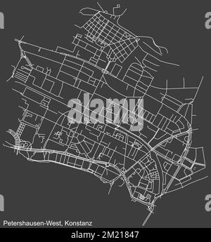 Mappa delle strade del QUARTIERE PETERSHAUSEN-WEST, COSTANZA Illustrazione Vettoriale